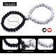 4PCS Two Souls One Heart Matching Necklaces Bracelets For Couples Magnet Wishing Stone Necklaces Pandent Set Bead Braided Adjustable Bracelets Mutual Attraction Friendship Couples